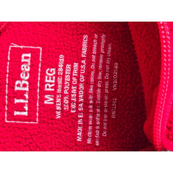 LL Bean Womens Fleece Light Jacket Size Small Regular Red - Picture 6 of 6
